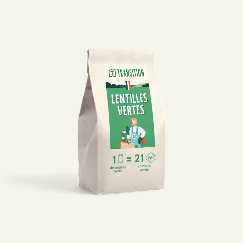 Lentilles vertes en conversion bio origine France - 2,5kg