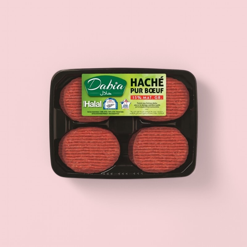 Steak haché halal Socopa 150g façon bouchère 15%MG VBF X8
