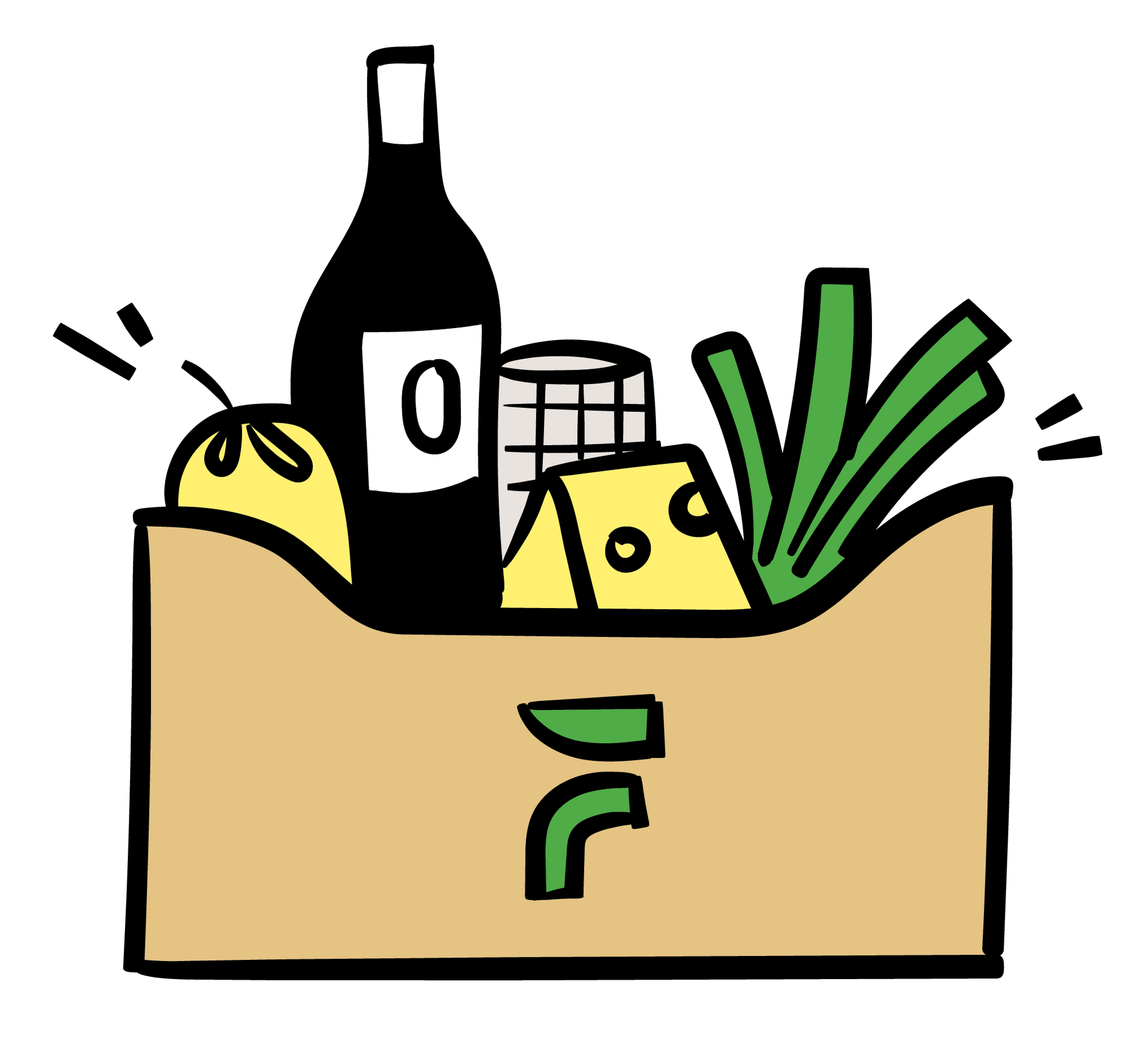 delivery basket illustration