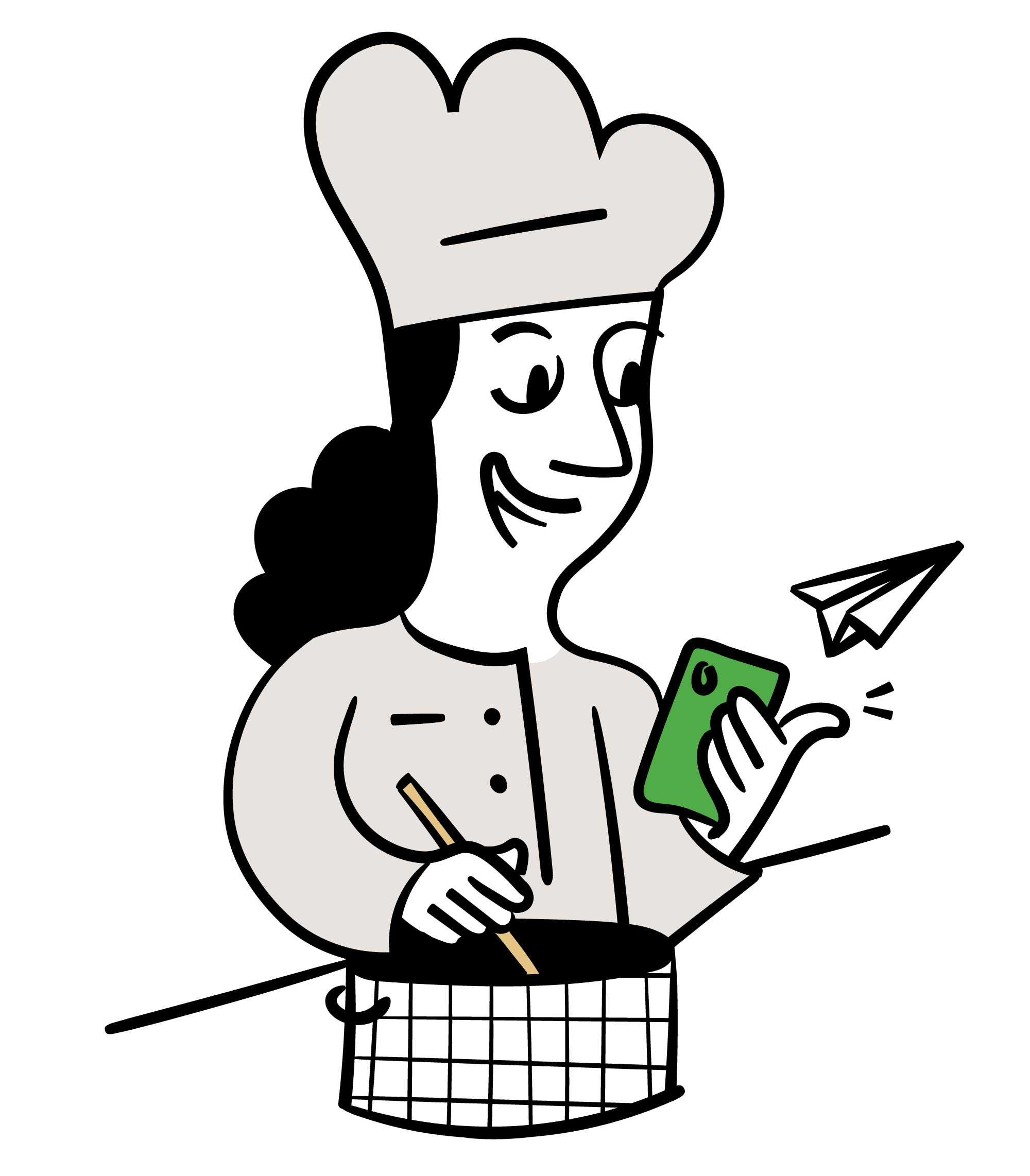 Chef cooking illustration