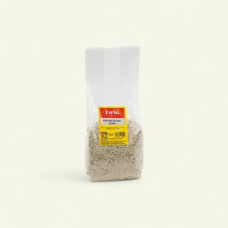 Poivre blanc grains sachet 1kg