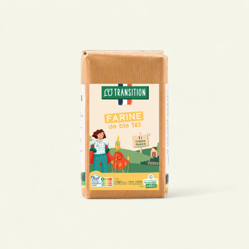 Farine de blé T65 en conversion bio origine France - 1kg
