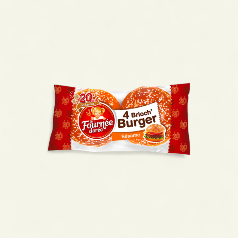 Pain burger brioché sésame x4 250g