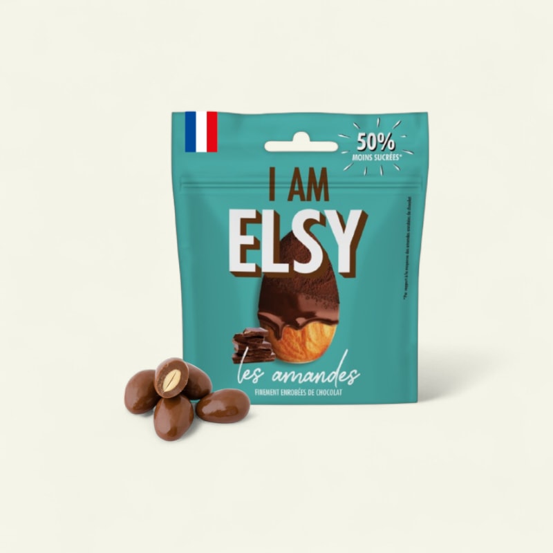 Amandes finement torréfiées enrobées de chocolat