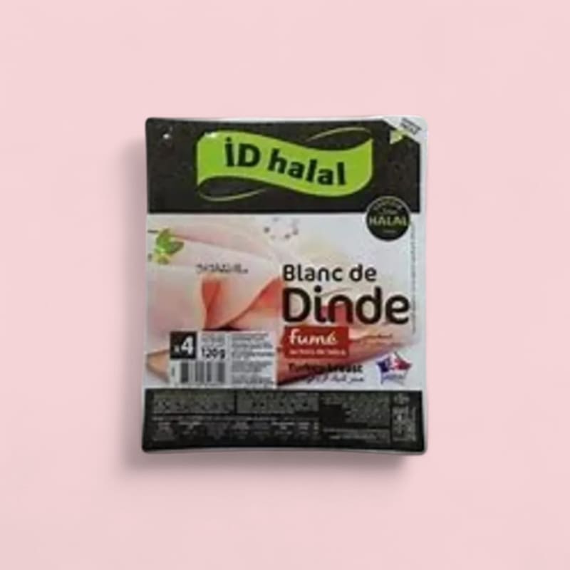 Blanc de dinde fumé halal 4 tranches 120g