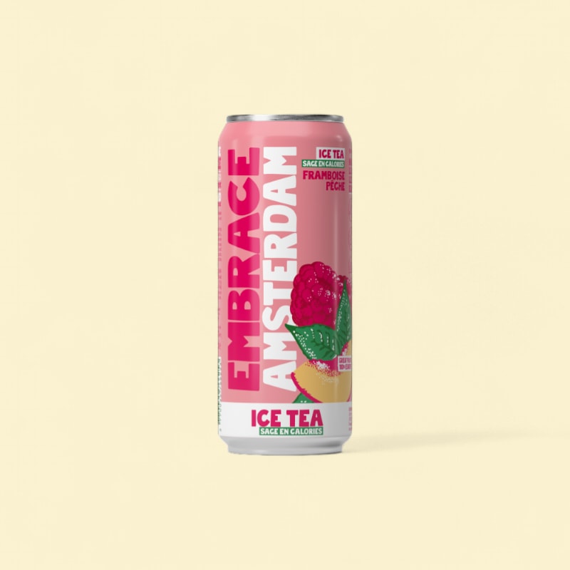 Ice Tea Embrace Amsterdam Thé Noir Framboise Pêche 12x33cl