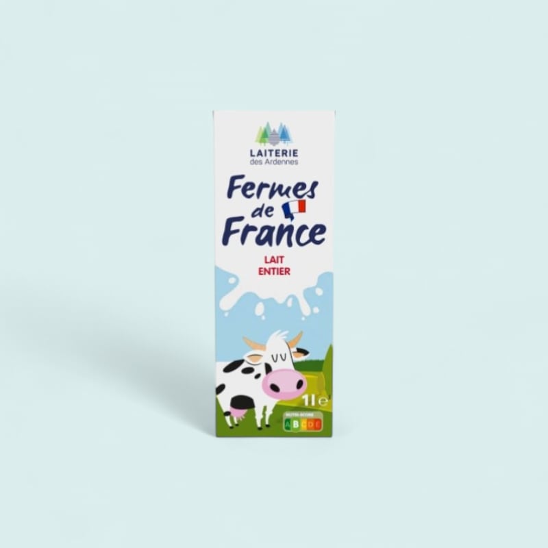 Lait Entier UHT Fermes de France Pack 12x1L