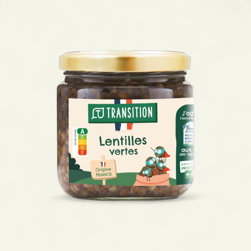 Lentilles vertes origine France - conserve de 265g (net égoutté)