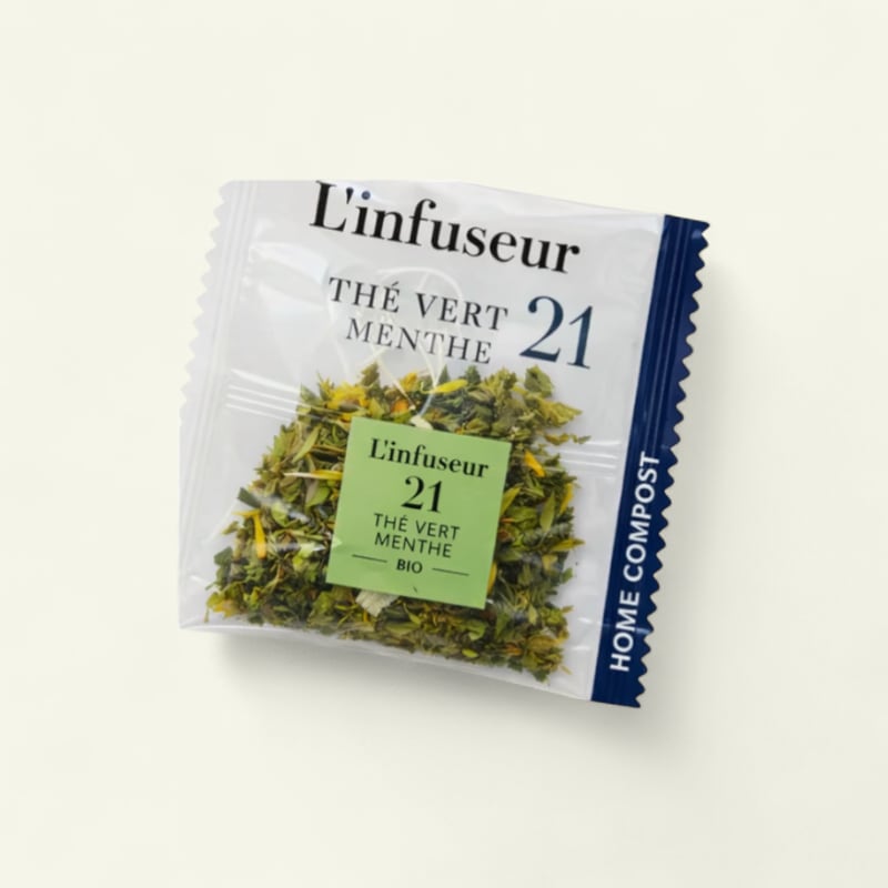 50 SACHETS THÉ VERT MENTHE BIO - L'INFUSEUR (Home Compost)