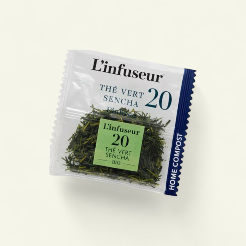 50 SACHETS THÉ VERT SENCHA BIO - L'INFUSEUR (Home Compost)