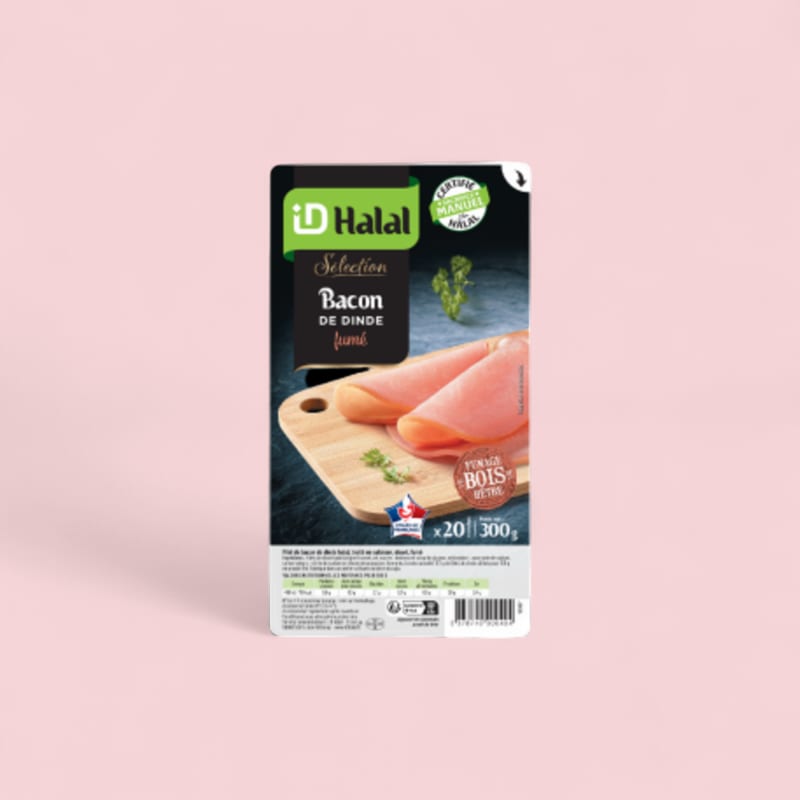 Halal turkey fillet bacon sliced 300g