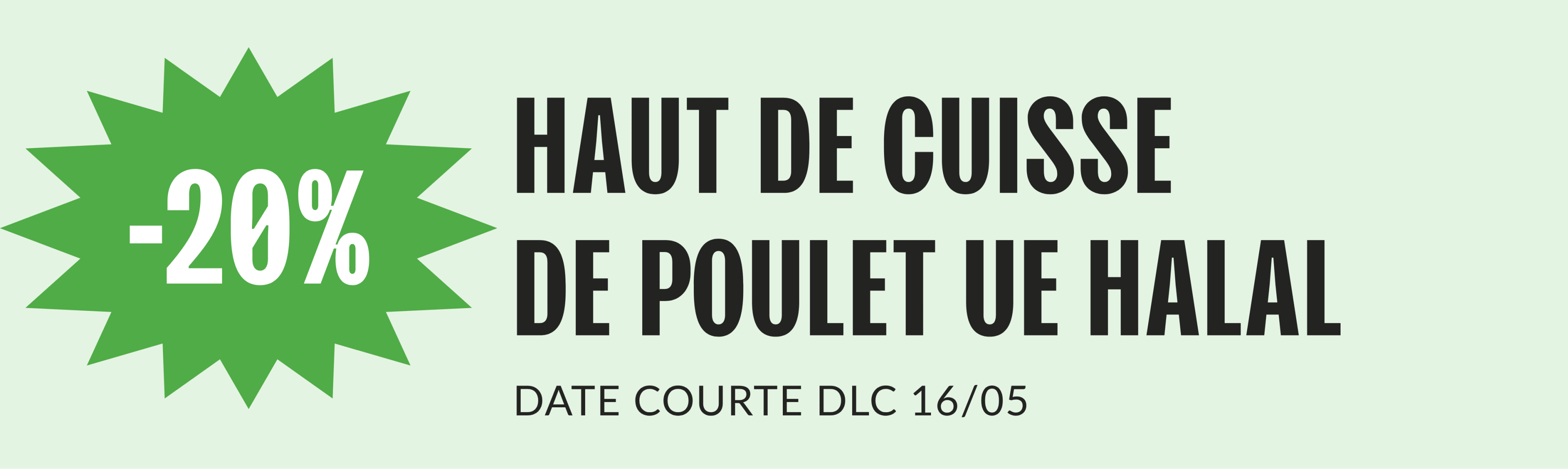 Haut de cuisse de poulet UE halal S/OS S/Peau 4,5kg S/V