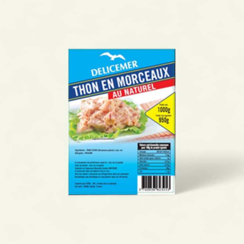 Thon morceau naturel poche 1kg