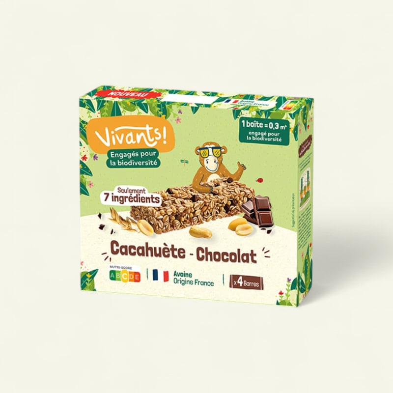 Barres de céréales chocolat & cacahuètes - 4 x 20g