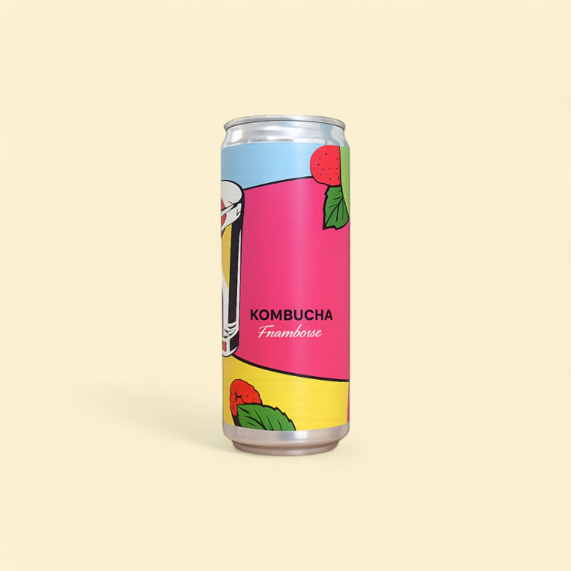 Kombucha Framboise canette 24x33cl