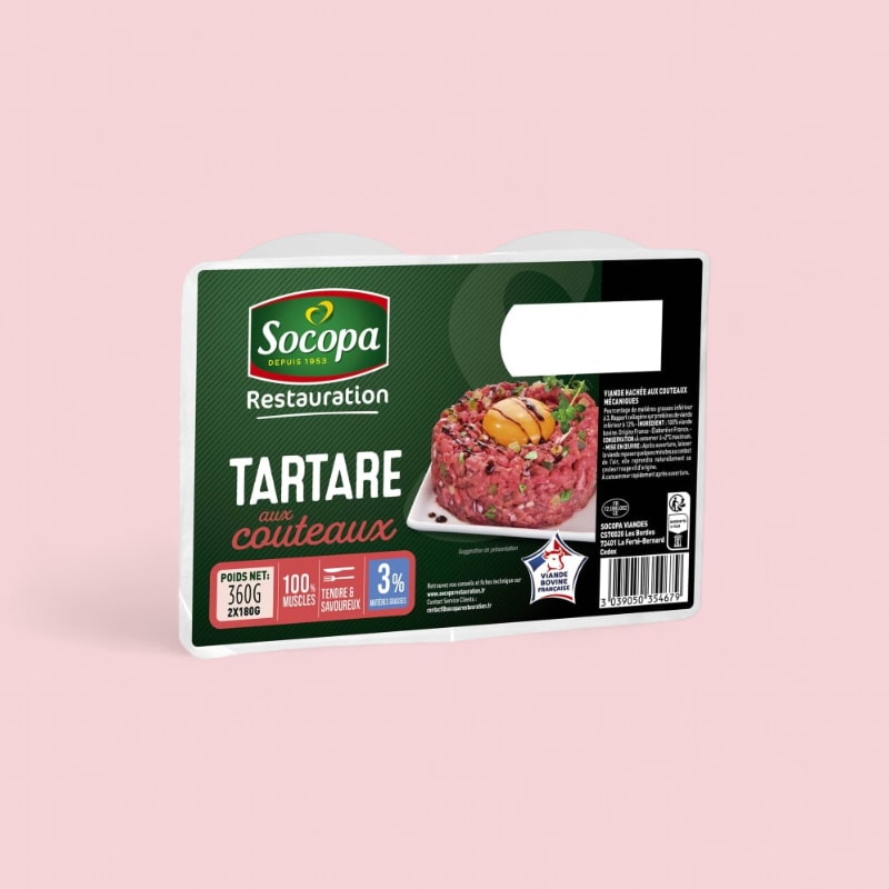 Knife-cut tartare Socopa 180g 3% Fat content French Beef X8