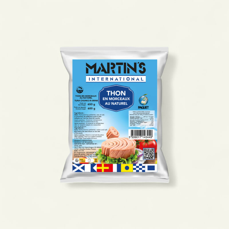 Thon morceau naturel poche 650g / PNE 600g