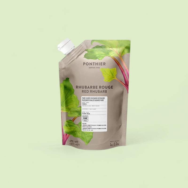 Purée de rhubarbe rouge frais Ponthier 1kg