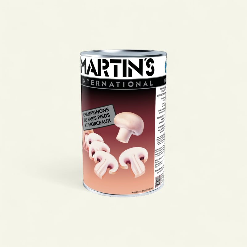 Champignons de Paris pieds et morceaux 5/1 (4kg)