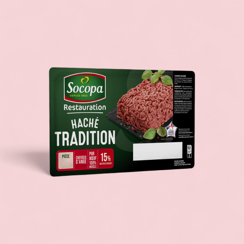Viande hachée tradition Socopa 15%MG 1,5kg