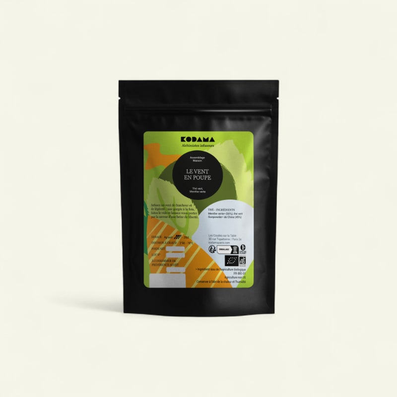 THĂ VERT MENTHE BIO - 200G vrac Le Vent en Poupe