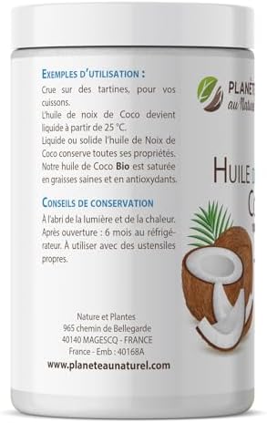 Vue 3 de Huile De Coco Bio