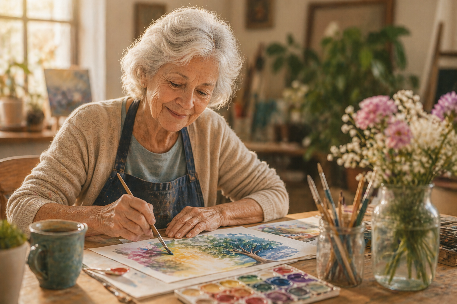 ¿Cómo puede el arte estimular la mente en la vejez?