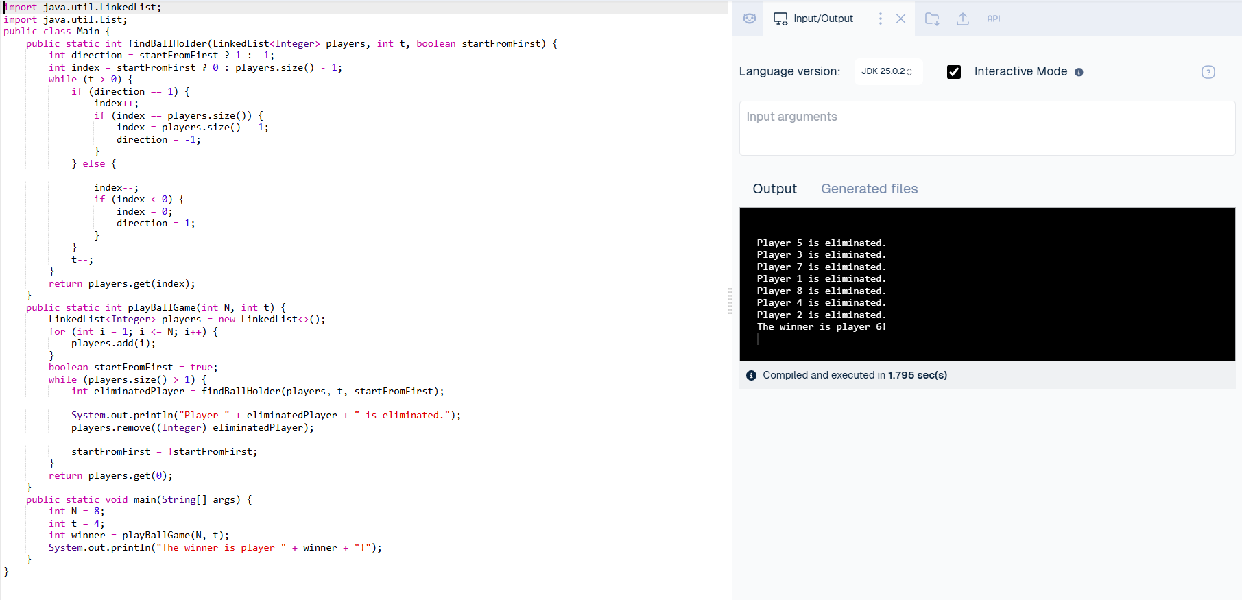 IDE Verified Output