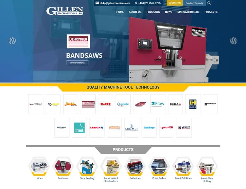 Gillen Machine Tools Ltd New Website Launched