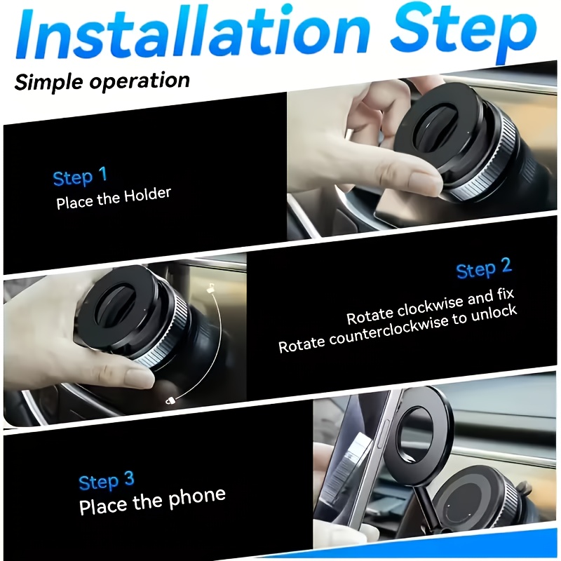Support Magnétique Rotatif 360° pour Smartphone  Idéal pour Voiture ...-5