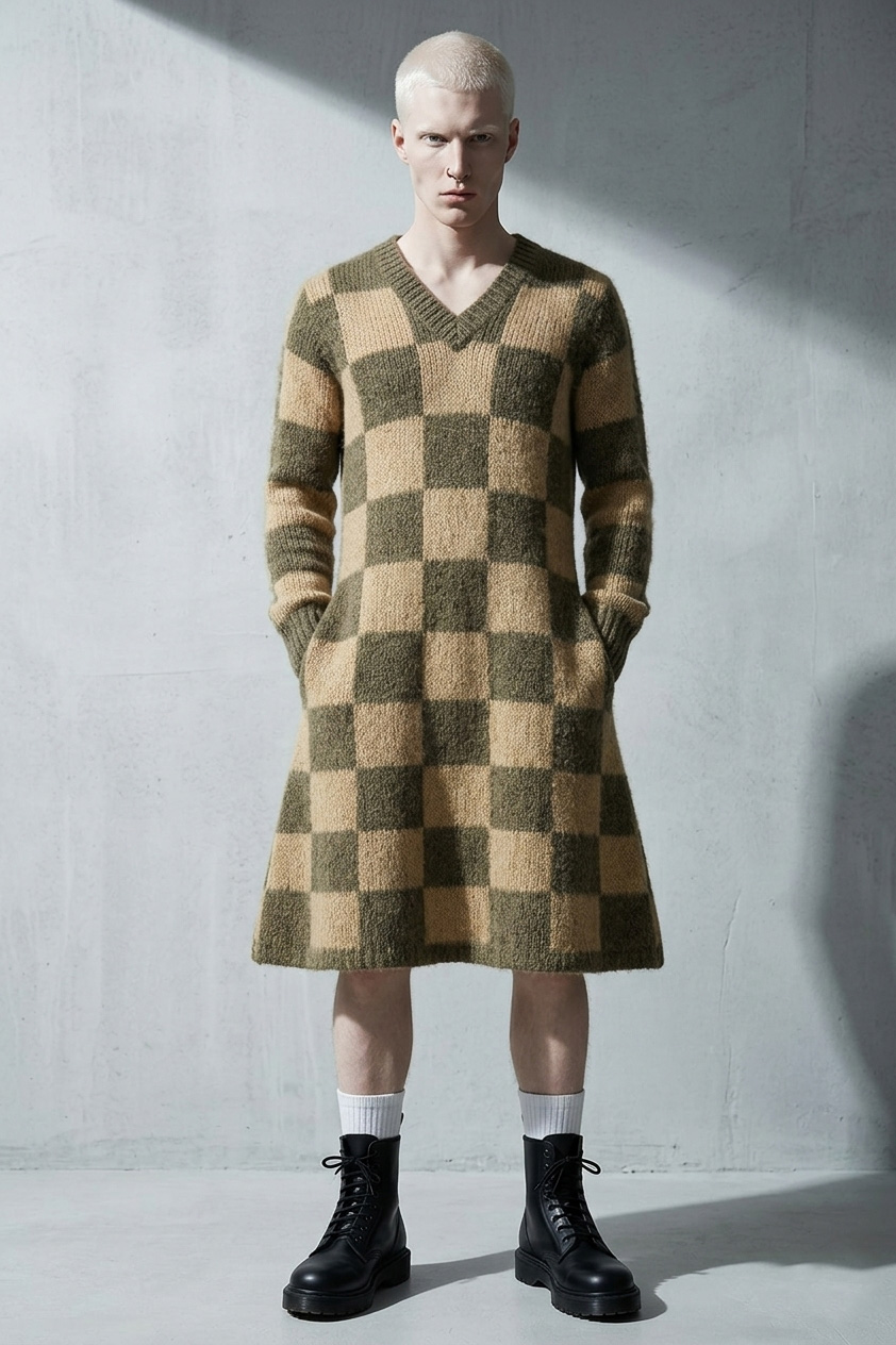 Checkered Dress in person