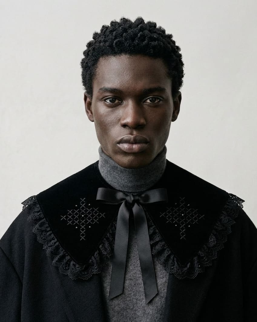Collar in person