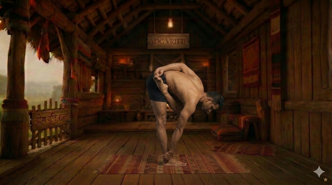 Ardha Baddha Padmottanasana Variation