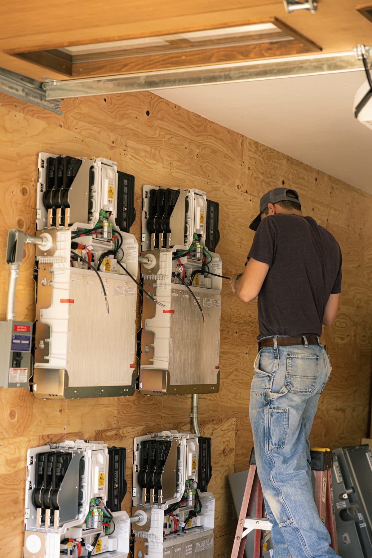 Northstone installer wiring wall-mounted Enphase equipment