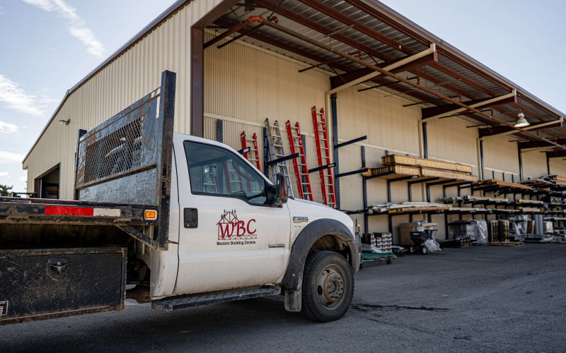 WBC delivery truck loaded with lumber at a Montana jobsite
