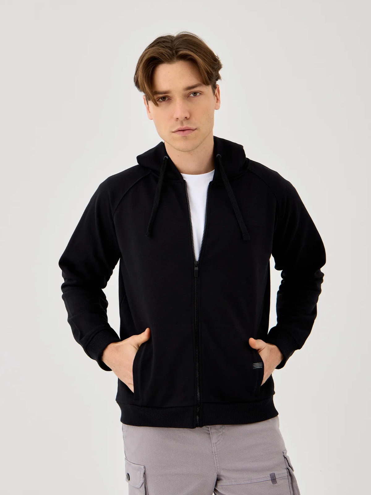Base Zip Hoodie — Jet black