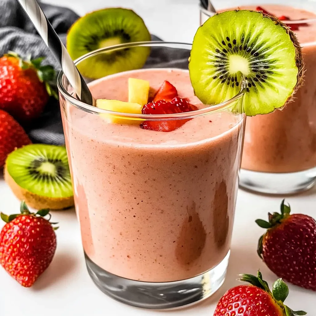 Kiwi Pineapple Strawberry Smoothie: Refreshing Bliss in a...