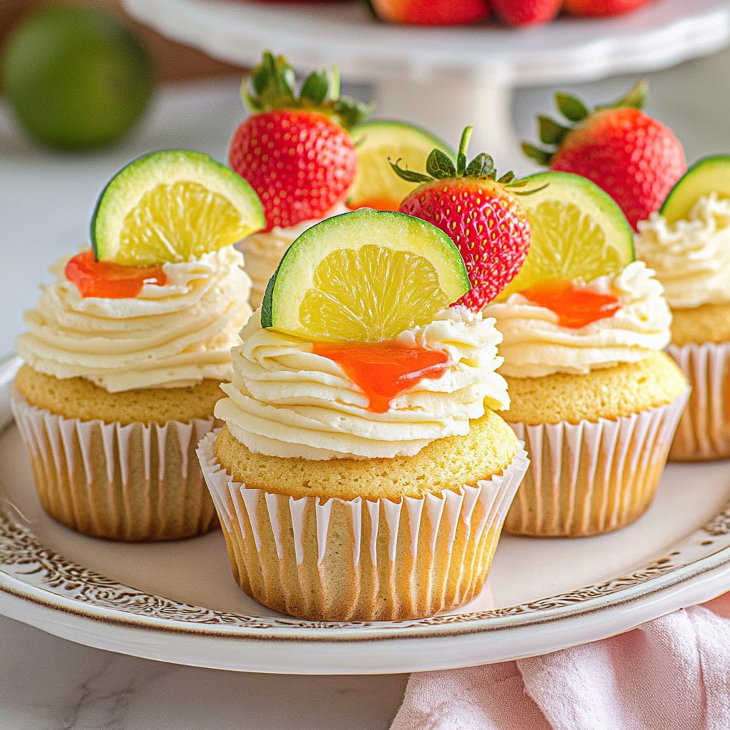 Strawberry Mango Margarita Cupcakes: A Beach Party Delight