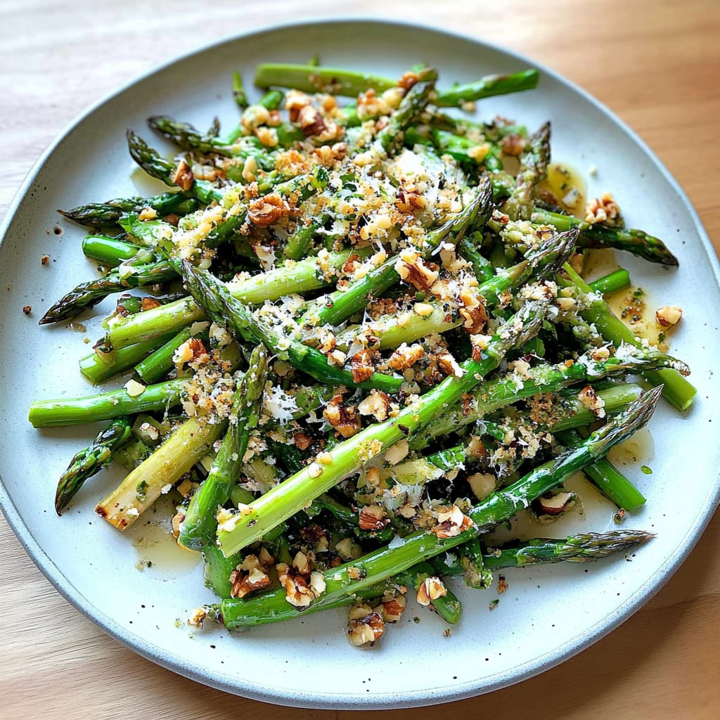 Raw Asparagus Salad with Walnuts & Parmesan: Delightful C...