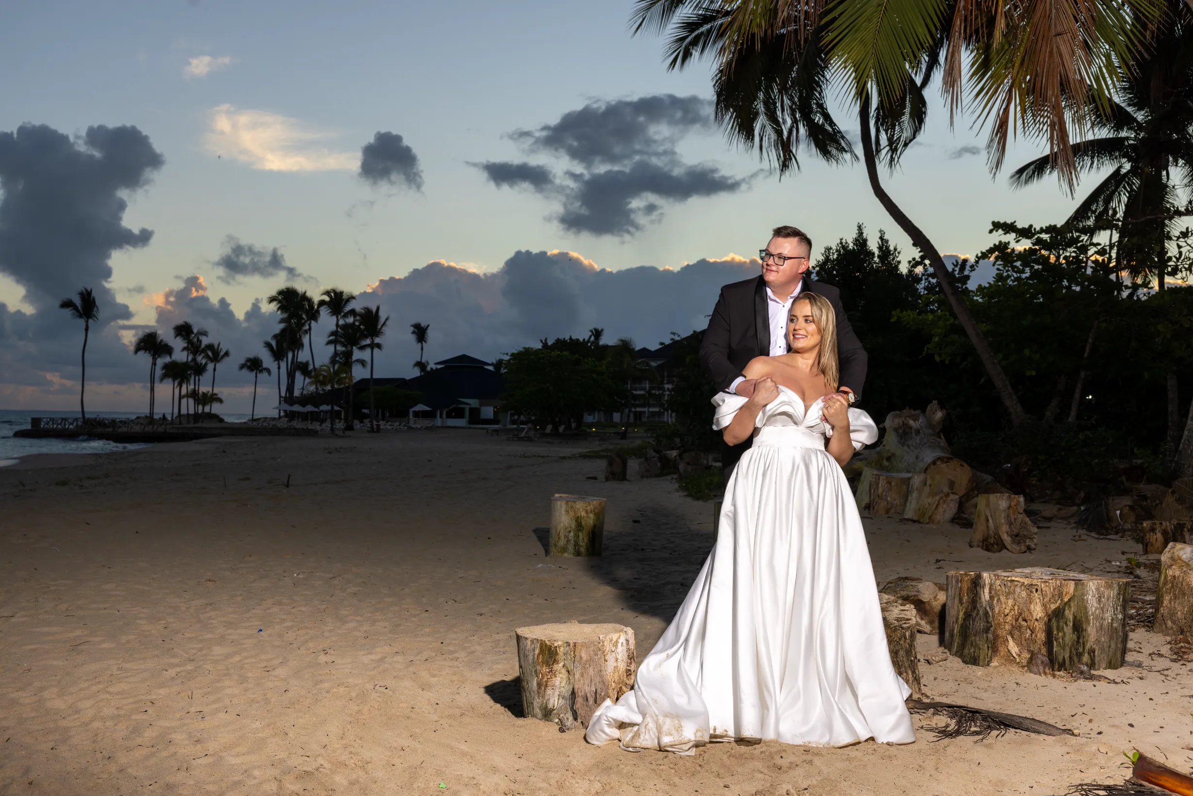 Aerial drone photography for beach wedding, Dominican Republic