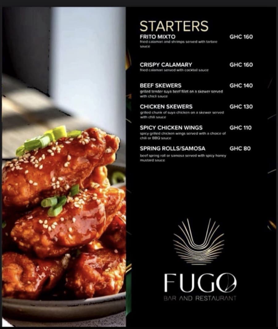 Full menu page 1