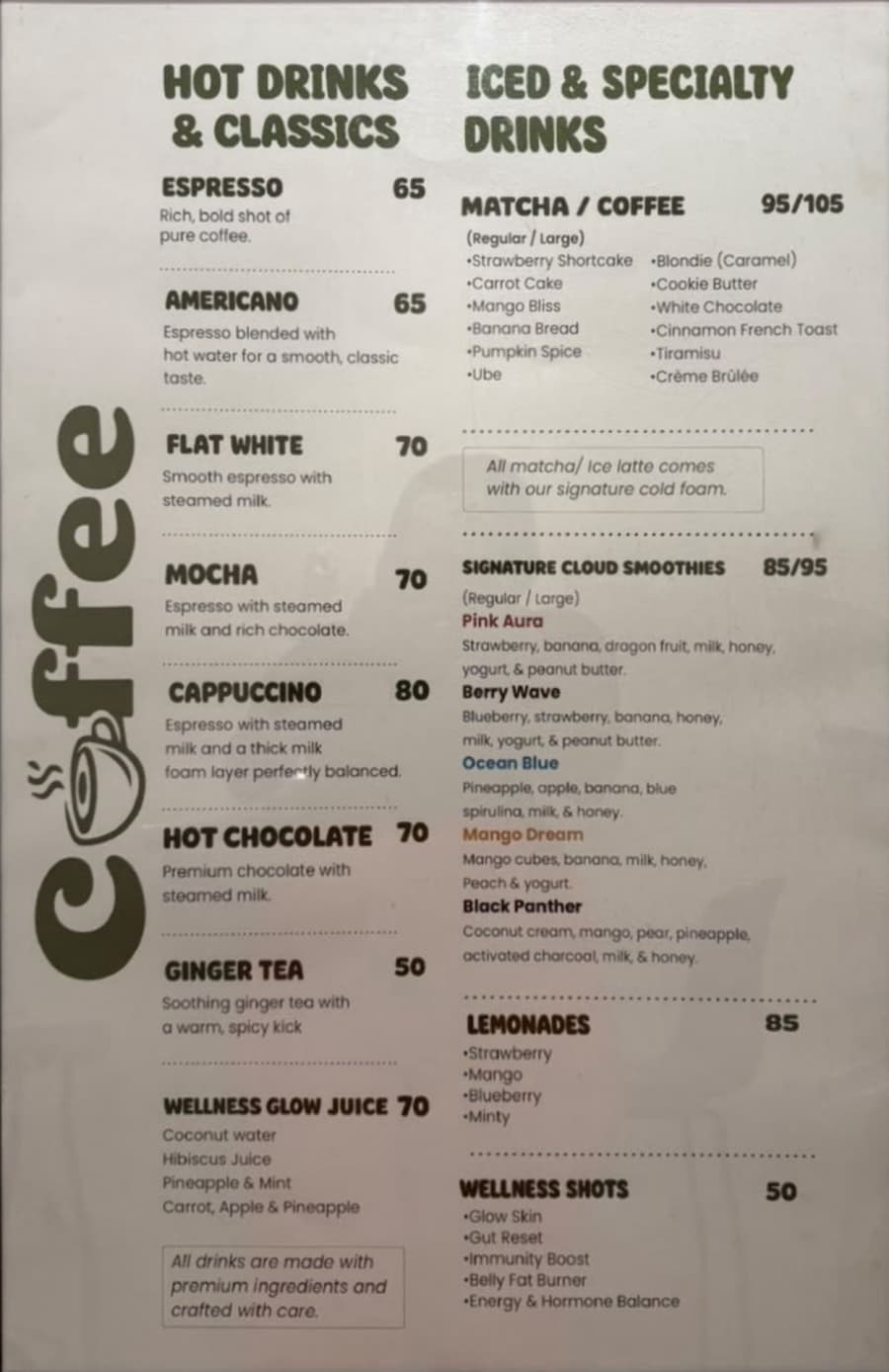 Full menu page 1