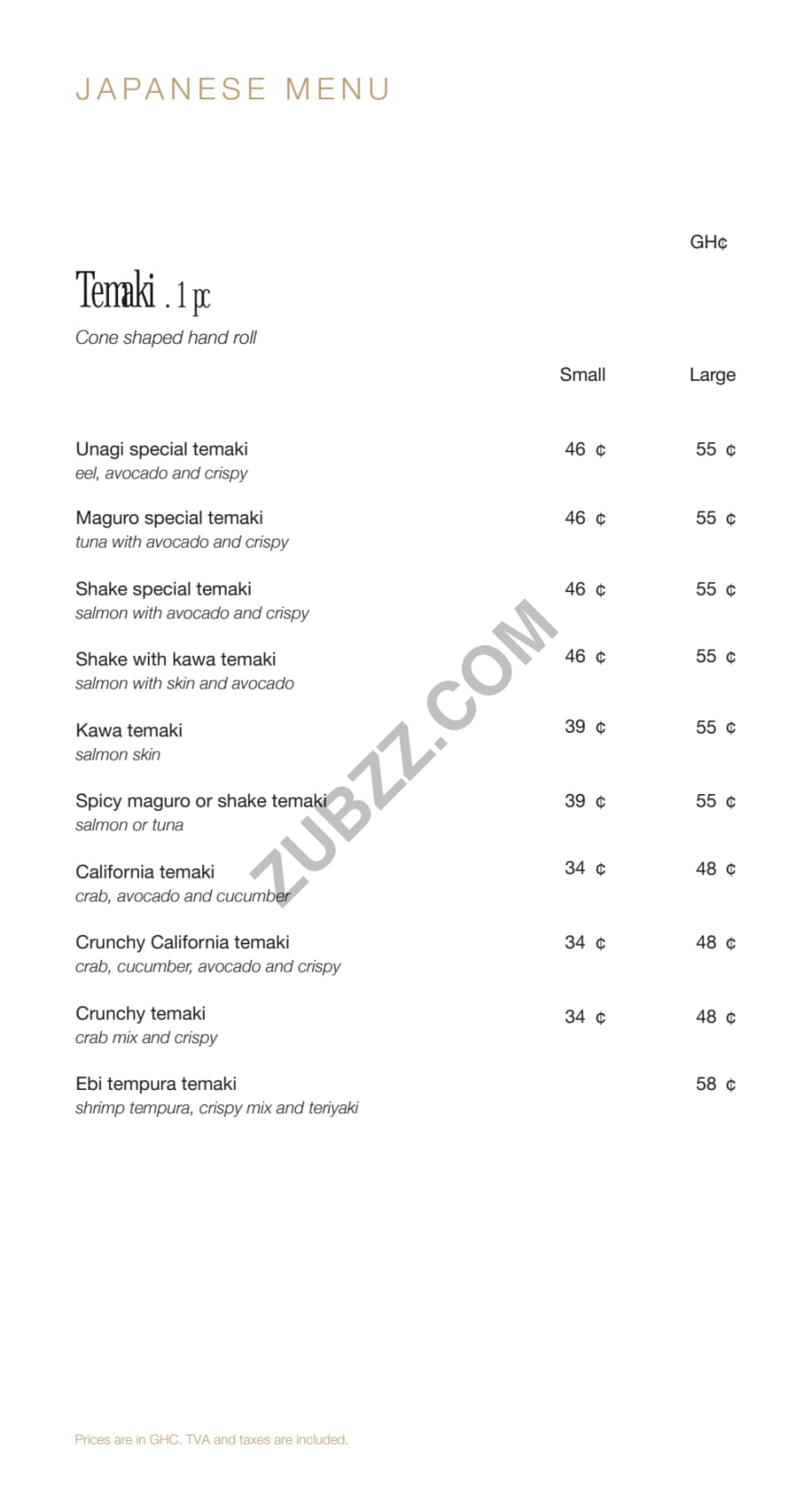 Full menu page 12