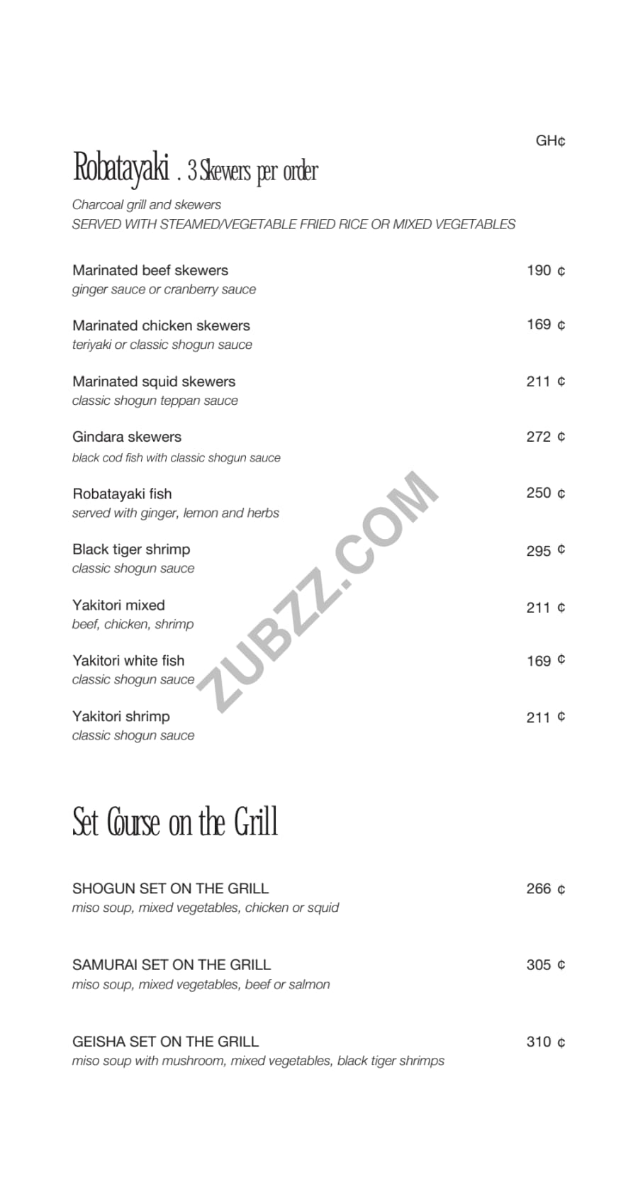 Full menu page 15
