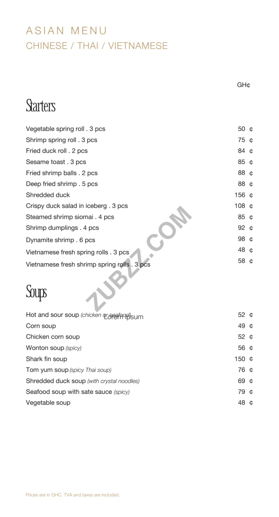 Full menu page 20
