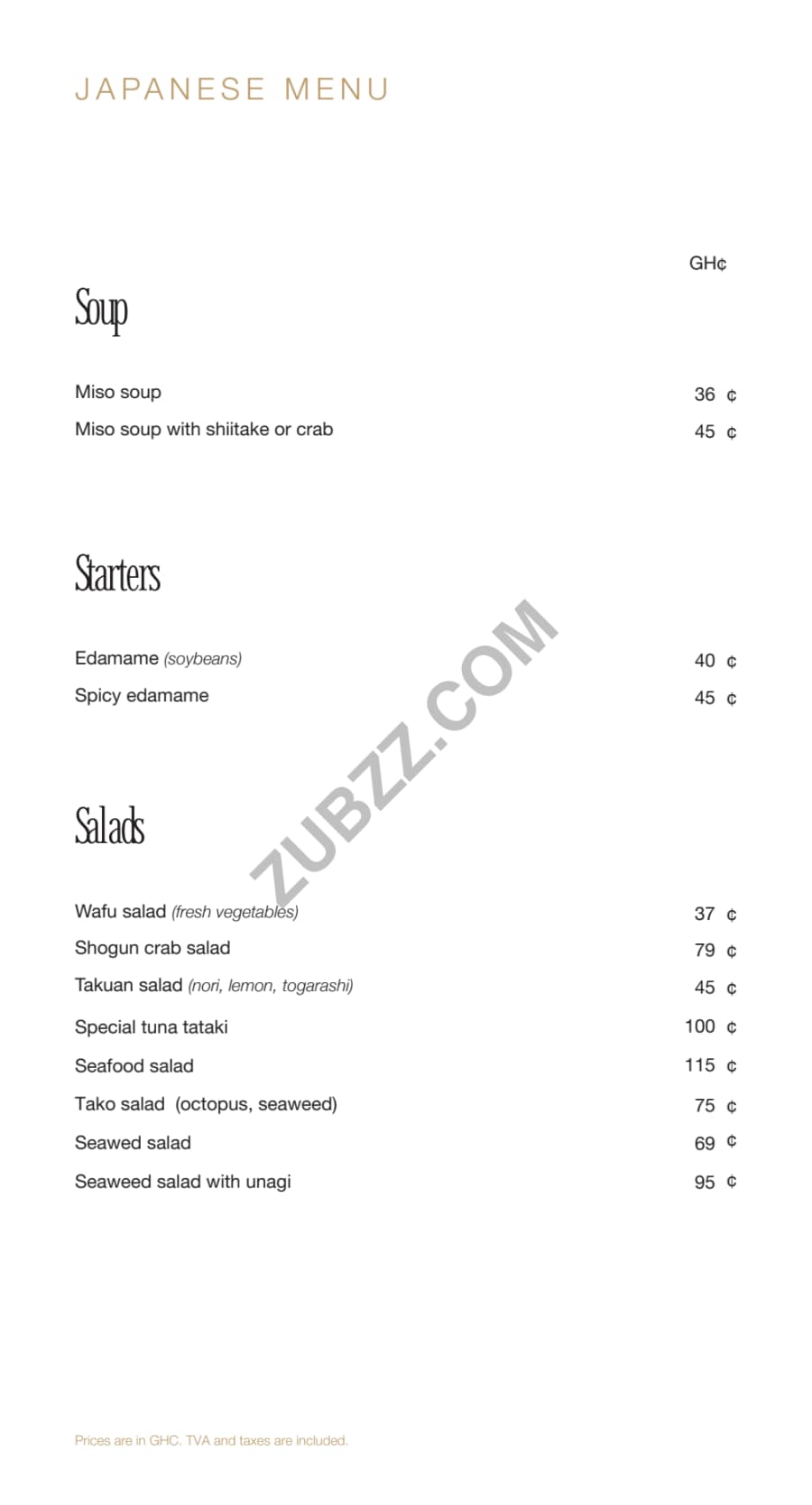 Full menu page 6