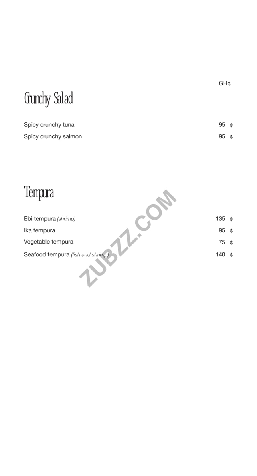 Full menu page 7