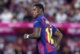 Marcus Rashford mencetak gol bersama Barcelona musim ini