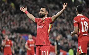 Mohamed Salah merayakan gol untuk Liverpool