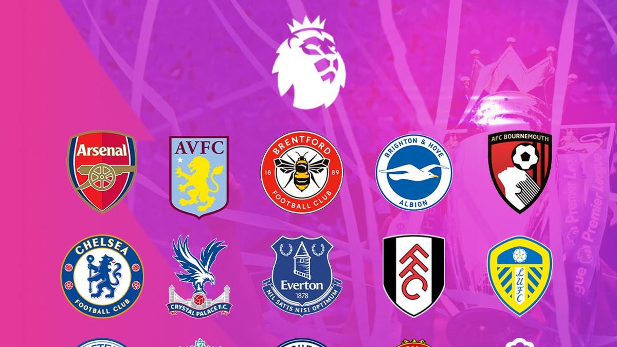 Logo Premier League dengan latar jadwal pertandingan